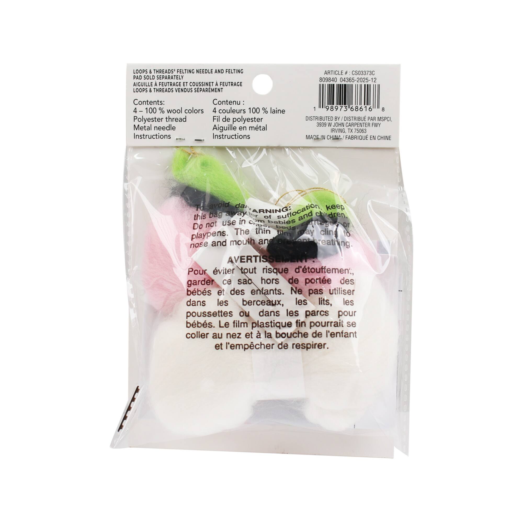 Pink & White Mochi Needle Felting Kit by Loops & Threads®